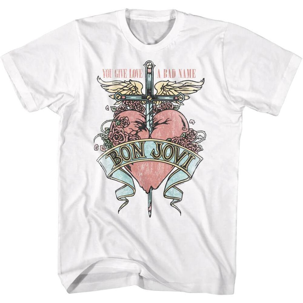 Retro Floral Logo Bon Jovi Tshirt